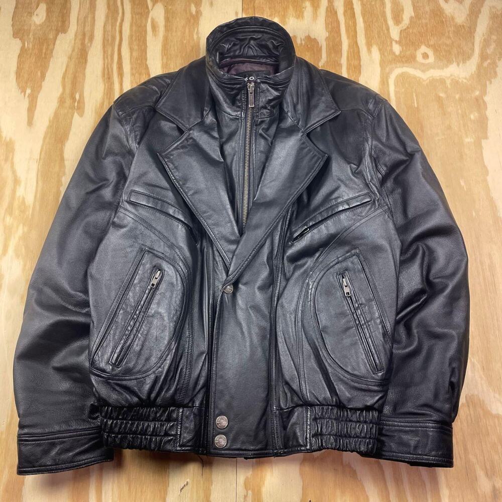 Vintage Wilsons Leather Black Leather Aviator Bomber Jacket – Men’s L/XL